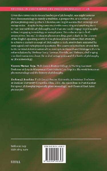 Phenomenology, Ontology, Metaphysics 