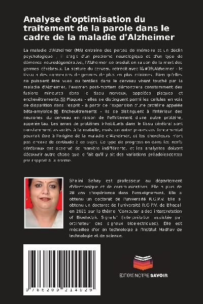 Analyse d'optimisation du traitement de la parole dans le cadre de la maladie d'Alzheimer 