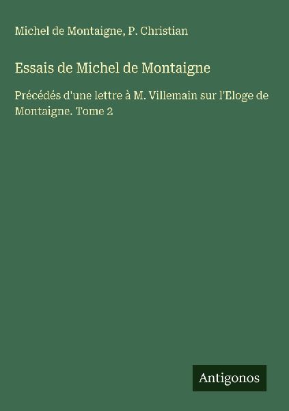 Essais de Michel de Montaigne