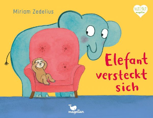 Elefant versteckt sich