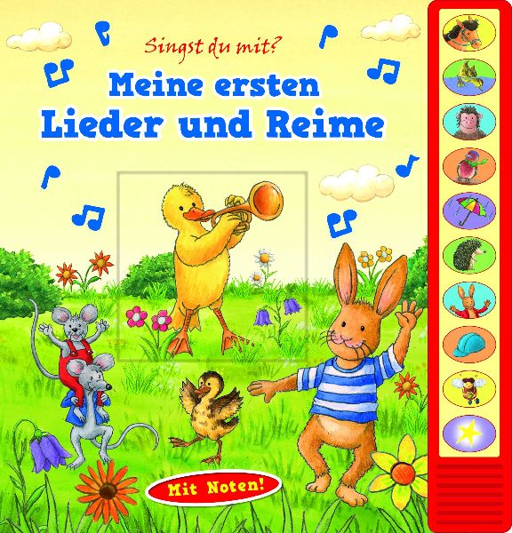 Meine ersten Lieder und Reime - Pappbilderbuch zum Vorlesen - Liederbuch mit 10 Melodien