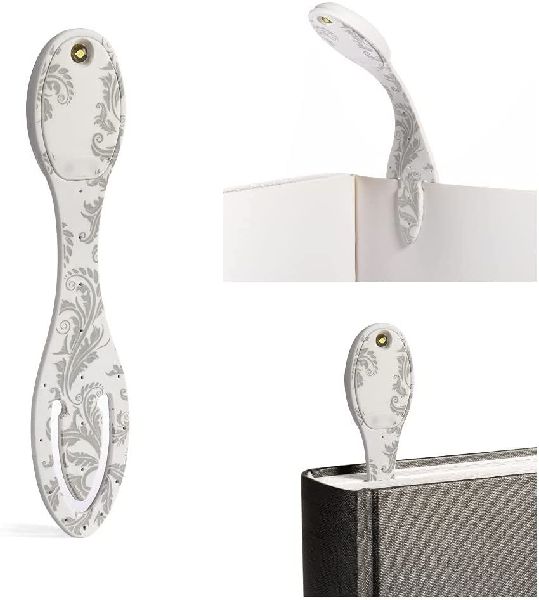 Flexilight Leselicht (White Flowers) | weiß | 2 in 1 Leselampe & Lesezeichen | LED Leselicht | Geschenk für Leser, Buchliebhaber | Deutsche Ausgabe