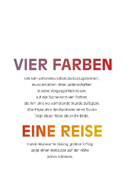 Die Pilgerjahre des farblosen Herrn Tazaki 