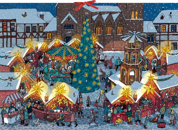 Auf dem Weihnachtsmarkt Adventskalender