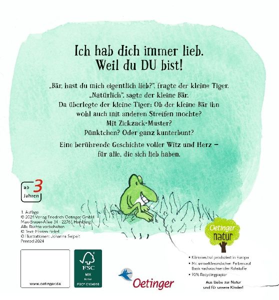 Nach einer Figurenwelt von Janosch. Warum ich dich so lieb habe 