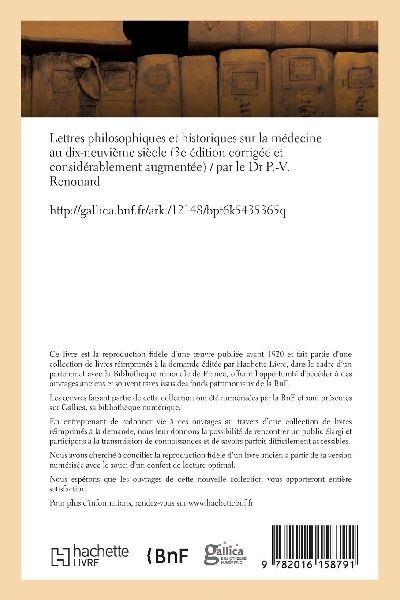 Lettres Philosophiques Et Historiques Sur La Médecine Au Dix-Neuvième Siècle 3e Édition 