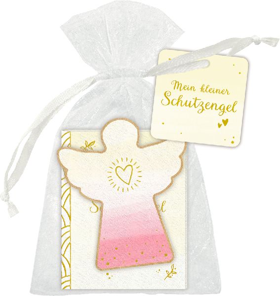 Holzengel mit Büchlein - Mein kleiner Schutzengel 