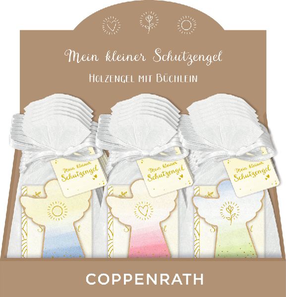 Holzengel mit Büchlein - Mein kleiner Schutzengel 