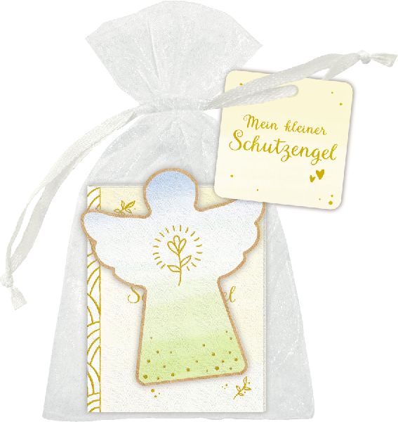 Holzengel mit Büchlein - Mein kleiner Schutzengel 