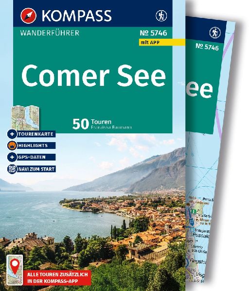 KOMPASS Wanderführer Comer See, 50 Touren mit Extra-Tourenkarte