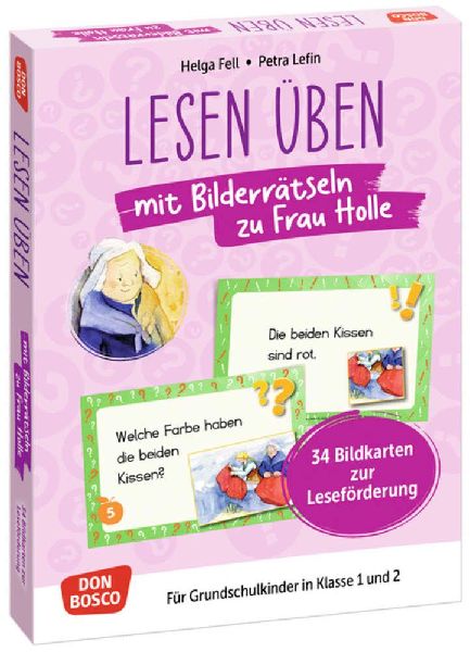 Lesen üben mit Bilderrätseln zu Frau Holle. 34 Bildkarten zu...