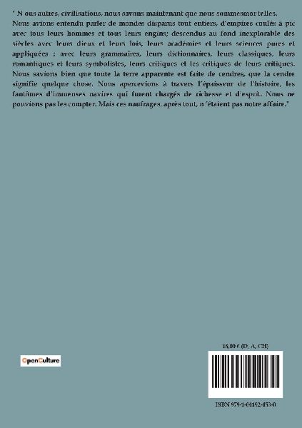 La crise de l'esprit, le bilan de l'intelligence 