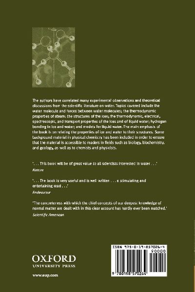 The Structure and Properties of Water 