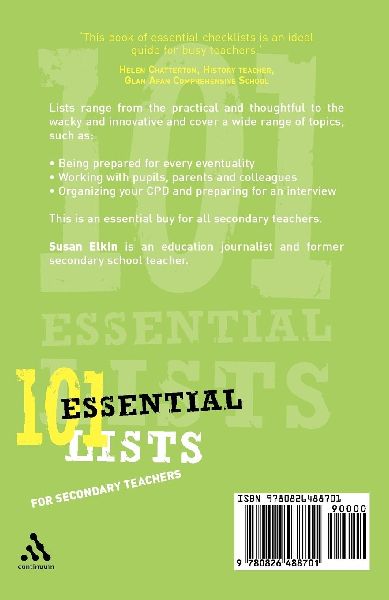 101 Essential Lists for Secondary Teachers 