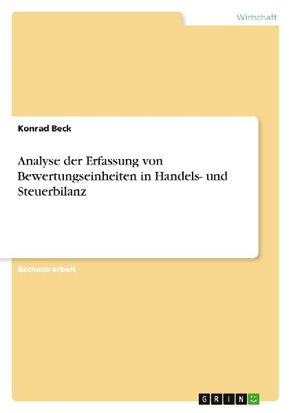 Analyse der Erfassung von Bewertungseinheiten in Handels- und ...