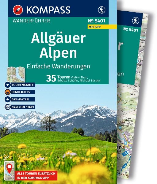 KOMPASS Wanderführer Allgäuer Alpen, einfache Wanderungen, 35 Touren mit Extra-Tourenkarte