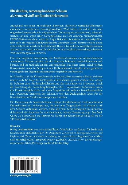Ultraleichter, zementgebundener Schaum als Kernwerkstoff von Sandwichelementen 